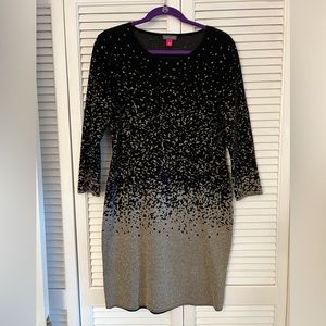 Beautiful Vince Camuto knit dress -  black/gold.